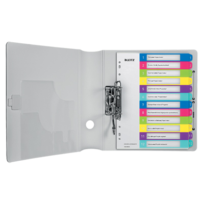 Intercalaires imprimables A4 maxi 12 touches multicolores polypropylène - WOW Leitz - Intercalaires et Trieurs-1