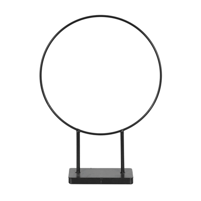 Anneau décoratif métal sur socle, noir, ø 28 cm - Présentoirs divers