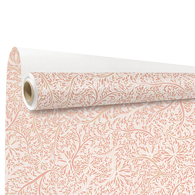 Papier cadeau kraft blanc vergé Clarissan motif abstrait beige/rose 70 cm x 50 m 60 g/m² – le rouleau - Papiers cadeaux à motifs