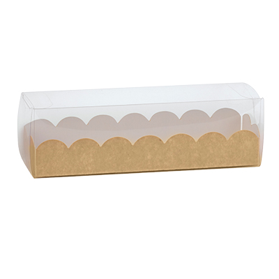 Boîte macarons couvercle transparent PET 16x5x5cm – 6 à 7 macarons - Paquet de 10 - Boîtes macarons