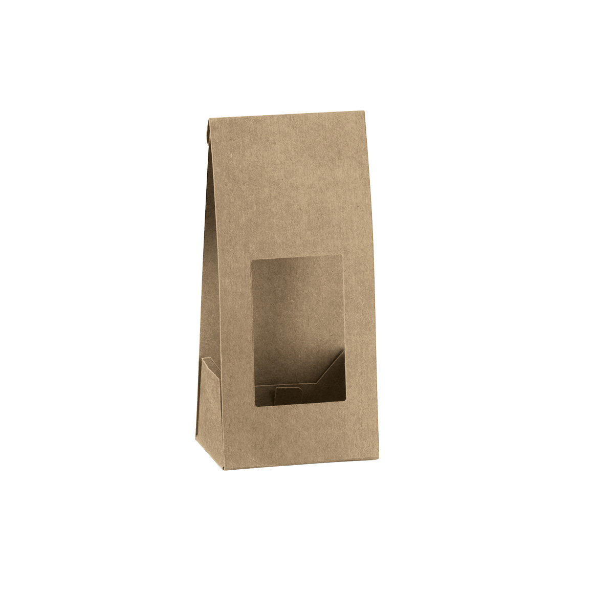 Sachet kraft brun à fenêtre découpée 7 x 5,5 x 15 cm – Paquet de 10 - Sacs SOS avec fenêtre
