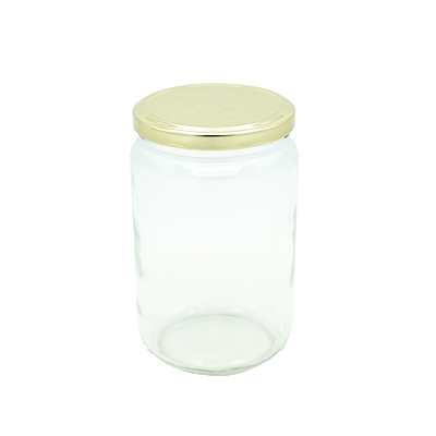 Bocal en verre 750ml avec couvercle or ø82mm – Paquet de 6 - Bouteilles et pots cylindriques