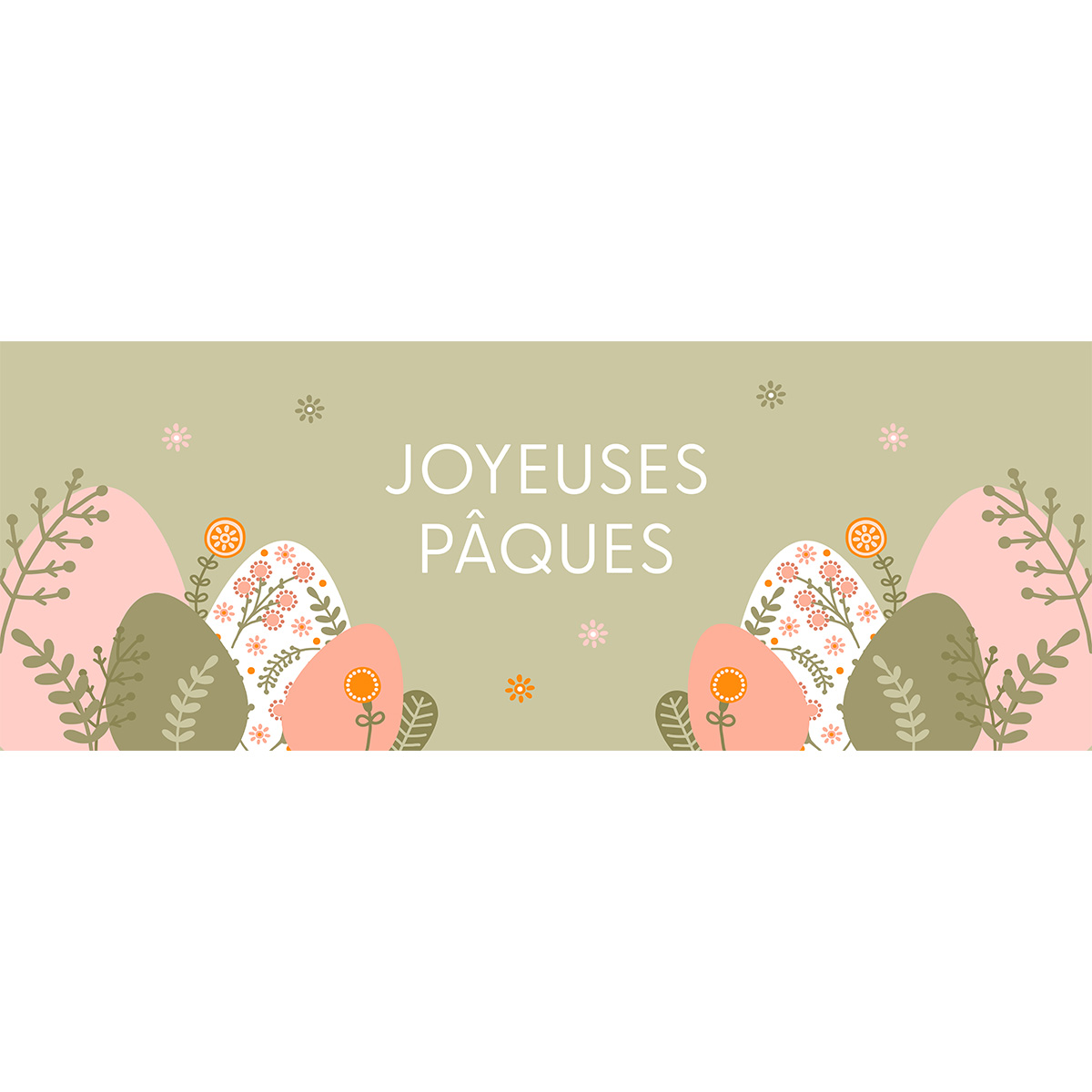 Affiche Pâques verticale motif œufs fleurs pastel 84 x 30 cm - Décors de Pâques