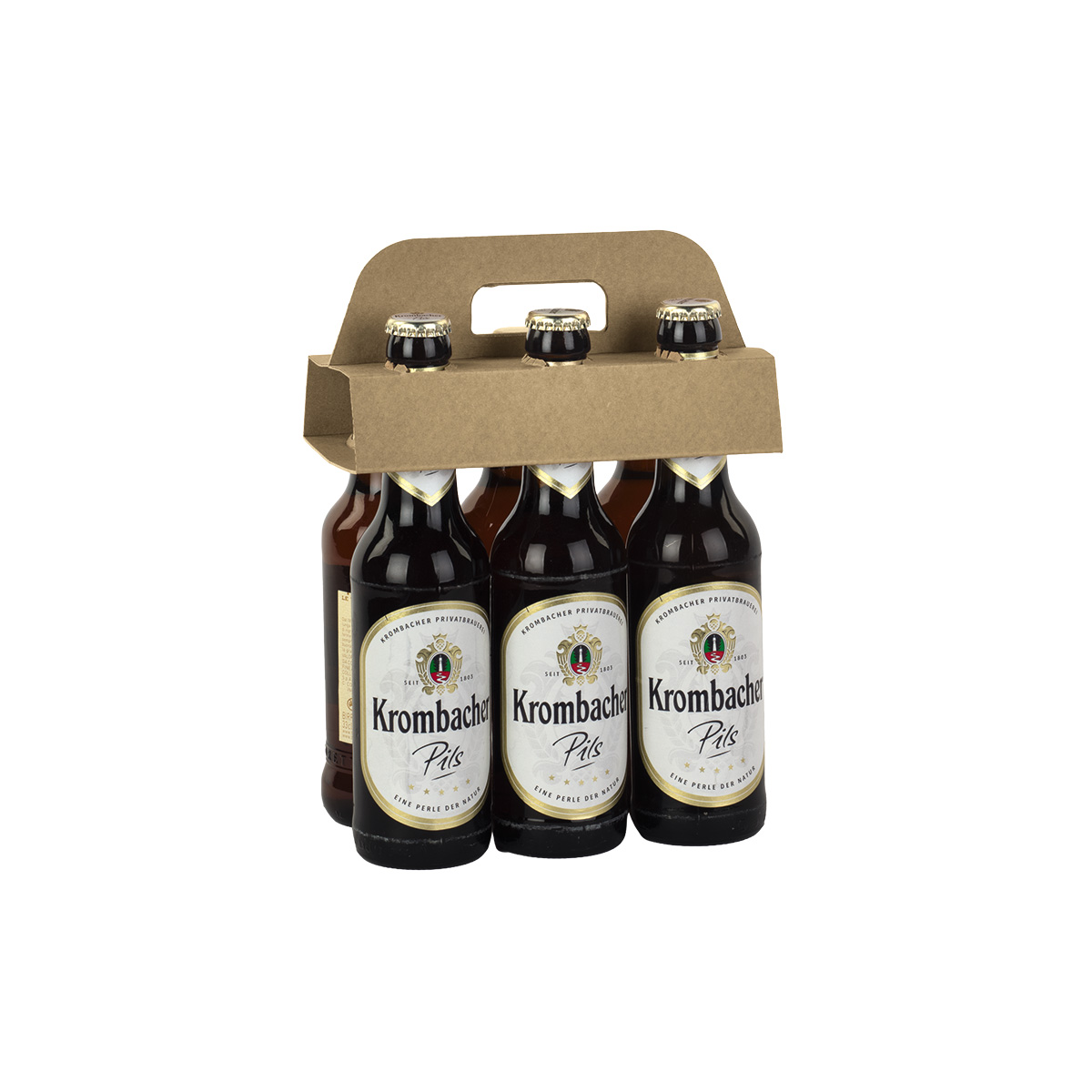 Porte-bouteille 6 bières poignée kraft brun 19x11x4cm – Paquet de 100 - Mètres de bières, Emballages pour bouteilles de bières