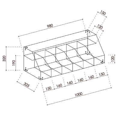 Vitrine confiserie verre 6 cases et 1 tablette 100 x 30 x 32 cm - Vitrines alimentaires-1