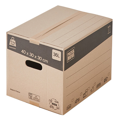 Caisse américaine carton, carton simple cannelure 40x30x30cm, paquet de 20 - Caisses américaines cartons