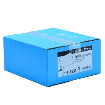 Enveloppe blanche DL 110 x 220 mm 80g sans fenêtre La Couronne - Paquet de 500 - Enveloppes blanches-1