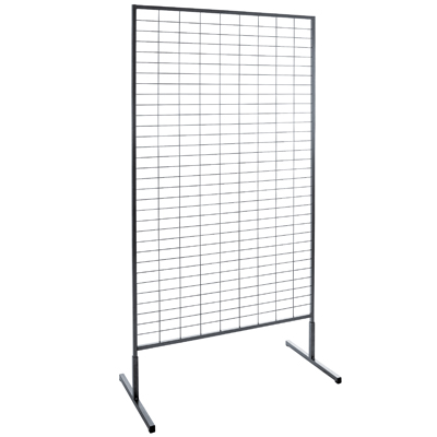 Présentoir grille d'exposition sur pied, métal, gris, 100 x 187,5 cm - Grilles en Kit