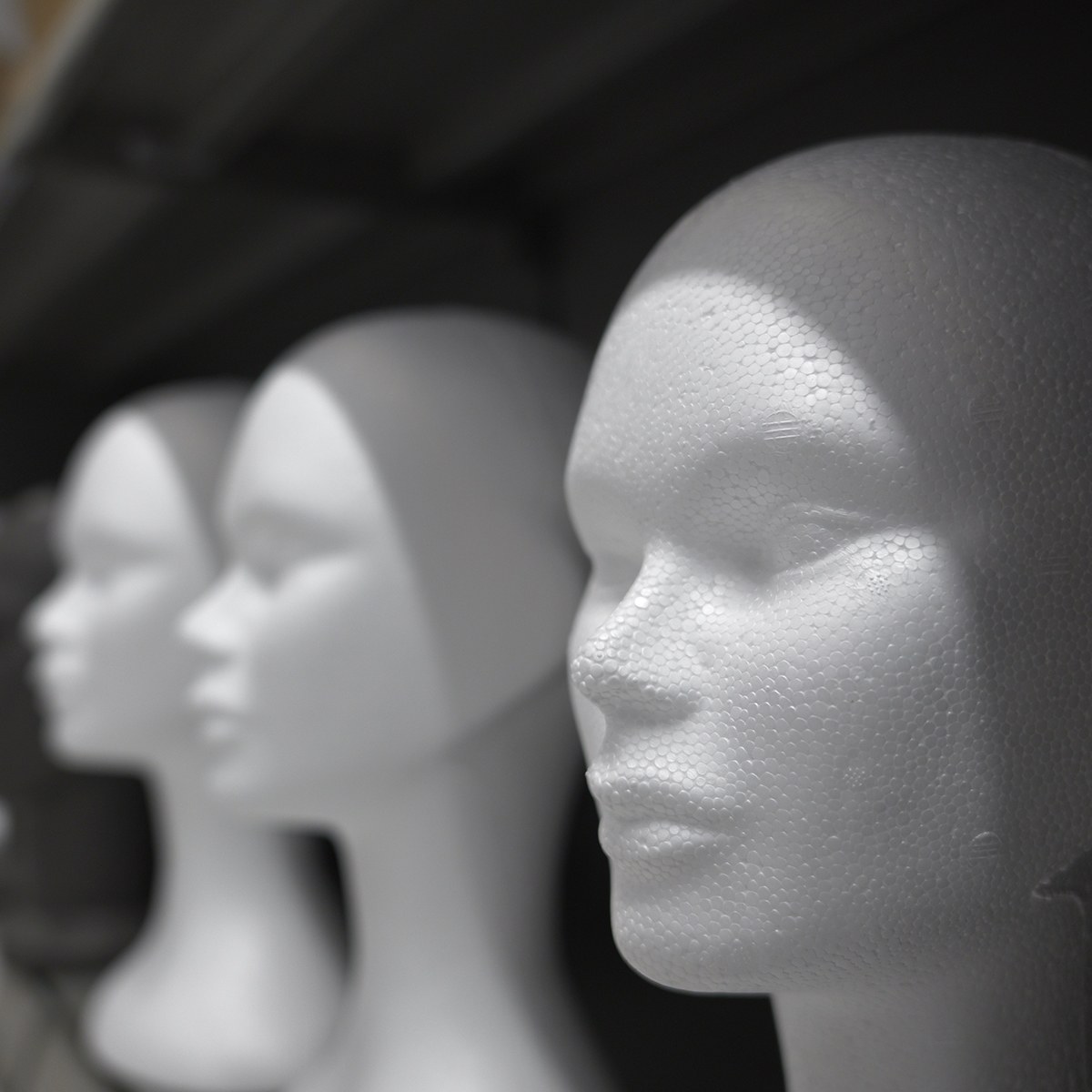 Tête femme polystyrène H 34 cm - Têtes-6