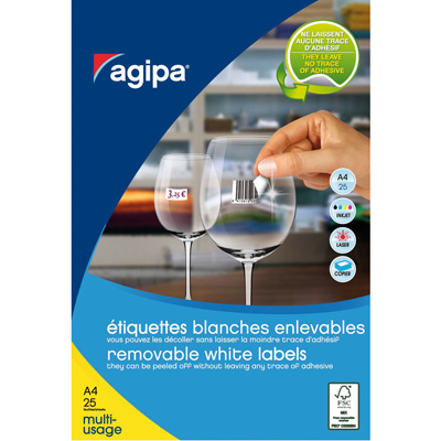 Étiquettes adhésives amovibles - Étiquettes adhésives neutres