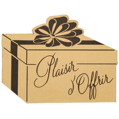 Étiquettes cadeaux adhésives Plaisir d'offrir or 45 x 35 mm - Paquet de 500 - Étiquettes cadeaux adhésives