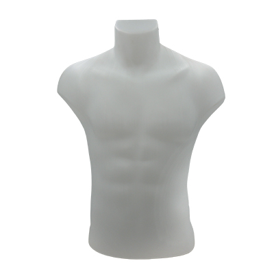 Buste homme plastique H 60 cm - Torse homme - Blanc - Bustiers et fessiers-1