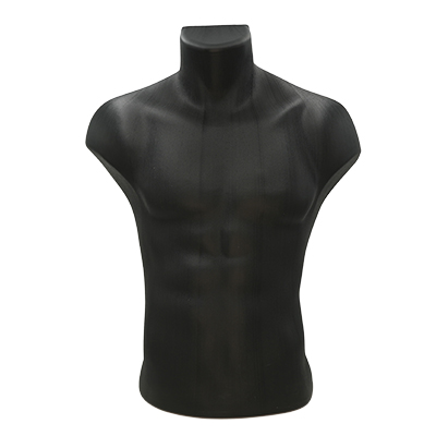 Buste homme plastique H 60 cm - Torse homme - Noir - Bustiers et fessiers-1