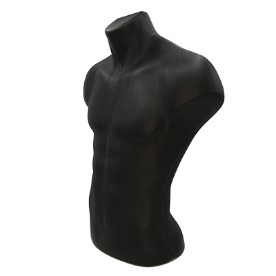 Buste homme plastique H 60 cm - Torse homme - Noir - Bustiers et fessiers-4