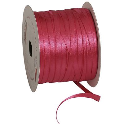 Ruban satin rose fuchsia double face 6 mm x 91 m - Rubans tissu, Cordons
