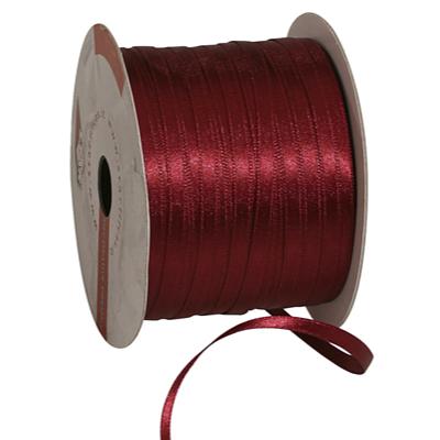 Ruban satin bordeaux double face 6 mm x 91 m - Rubans tissu, Cordons