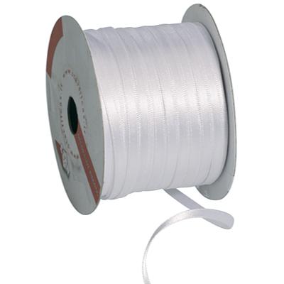 Ruban satin blanc double face 6 mm x 91 m - Rubans tissu, Cordons
