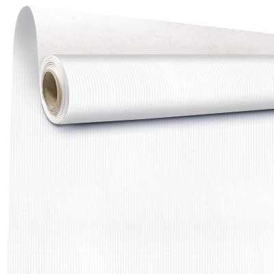 Papier cadeau kraft vergé blanc uni 80 cm x 100 m 60 g/m² – le rouleau - Papiers cadeaux unis
