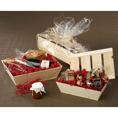 Panier en bois naturel contreplaqué 44 x 32 x 12,2 cm - Paniers bois, Caisses bois-1