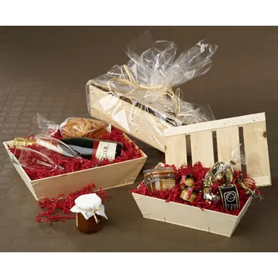 Panier en bois naturel contreplaqué 44 x 32 x 12,2 cm - Paniers bois, Caisses bois-1