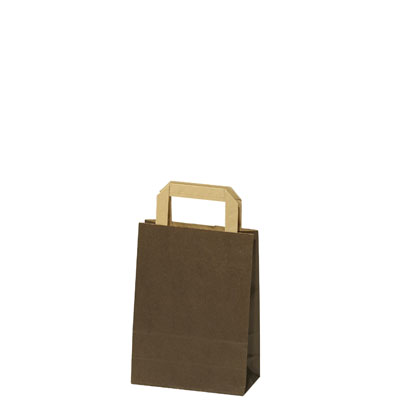 Sacs cabas kraft  - Sacs kraft couleur poignées plates