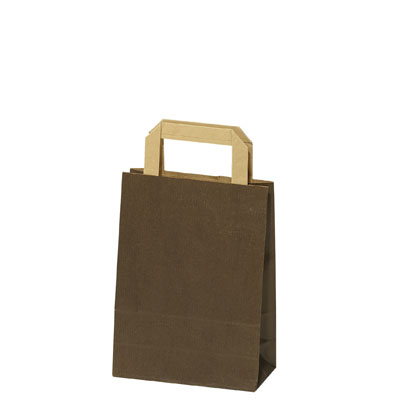 Sacs cabas kraft  - Sacs kraft couleur poignées plates