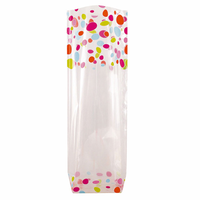Sachet avec fond carton polypropylène Perles 10 x 22 cm 35µ, paquet de 100 - Sachets confiserie
