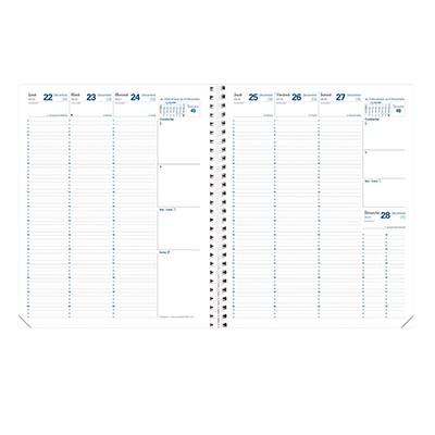 Agenda semainier 2026 Quo Vadis Eurequart – 24x30 cm – 1 semaine sur 2 pages – 3 coloris assortis - Agendas-Répertoires-3