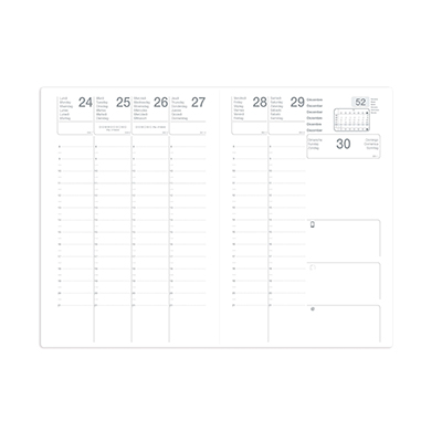 Agenda semainier 2026 Quo Vadis Olympe S - noir - 16x24cm - 1 semaine sur 2 pages - Agendas-Répertoires-1