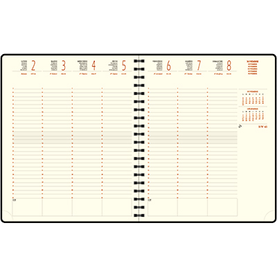 Agenda semainier spiralé 2026 Eurotime Duo Kaa 18,5 x 22,5 cm - Exacompta - Agendas-Répertoires-1