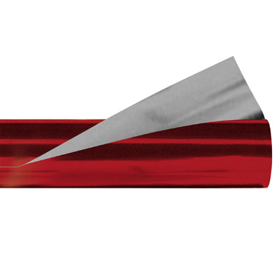 Film métallisé réversible polypropylène rouge 70 cm x 50 m 30µ - Films métallisés réversibles polypropylène 