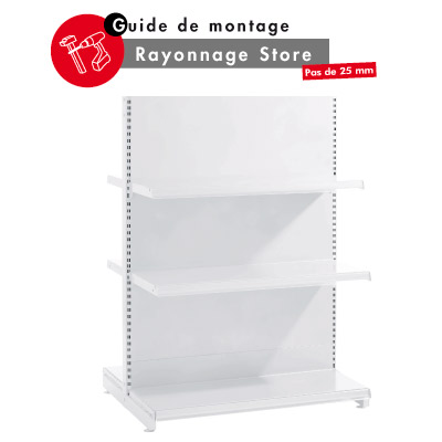 Guide de montage Gondolstore Pas 25 mm - Ligne Store blanc pas de 25 mm