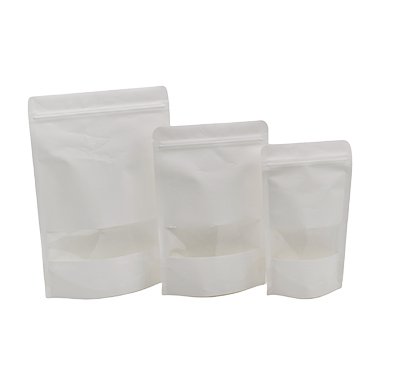 Doypack sachets kraft à fenêtre et fermeture zip - blanc - 750 ml - Sachets kraft alimentaires-2