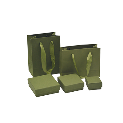 Écrin bijoux papier 7,5x7,5x3,5cm vert olive - boîte bijoux - Écrins et coffrets à bijoux-2