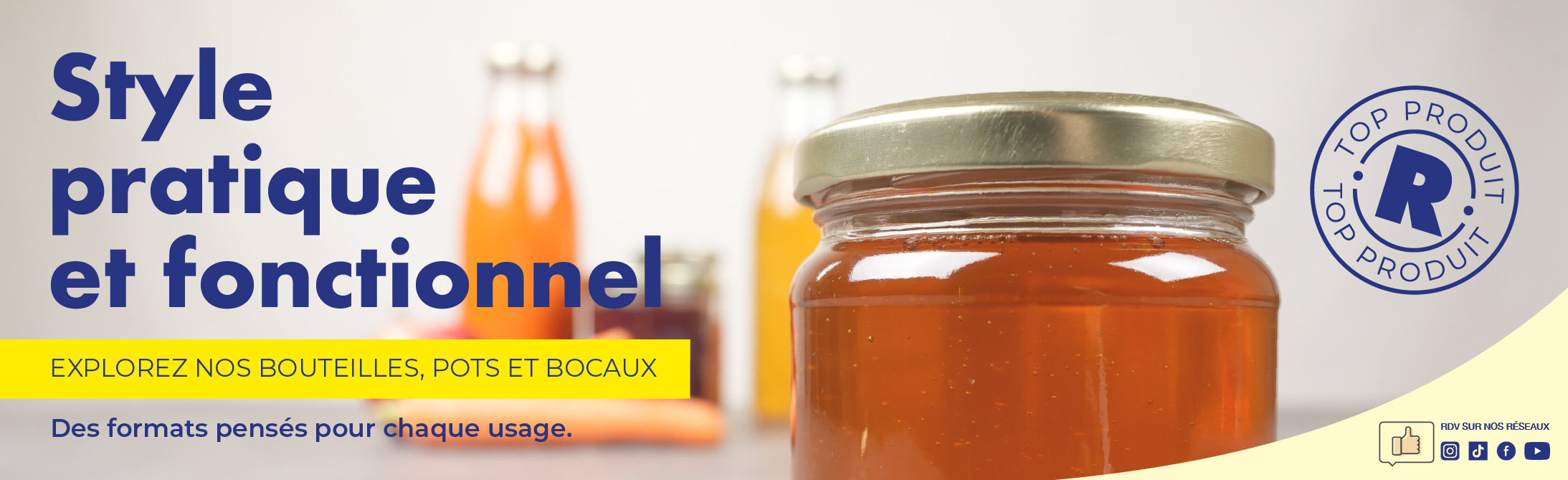 Explorez nos bouteilles, pots et bocaux