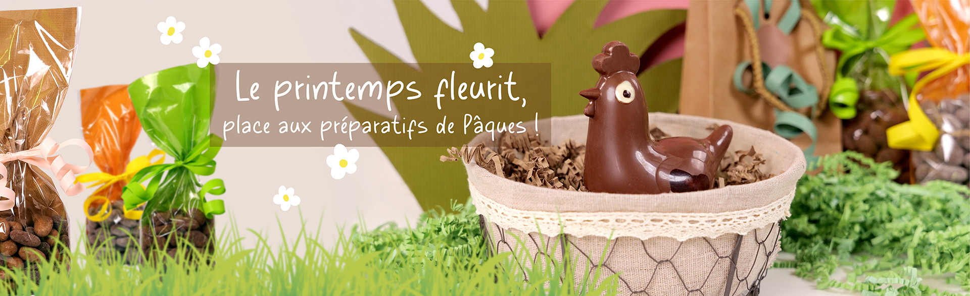 Préparez Pâques avec Rouxel : décors de Pâques, sachets à confiserie et ballotins Spécial Pâques, emballage P...