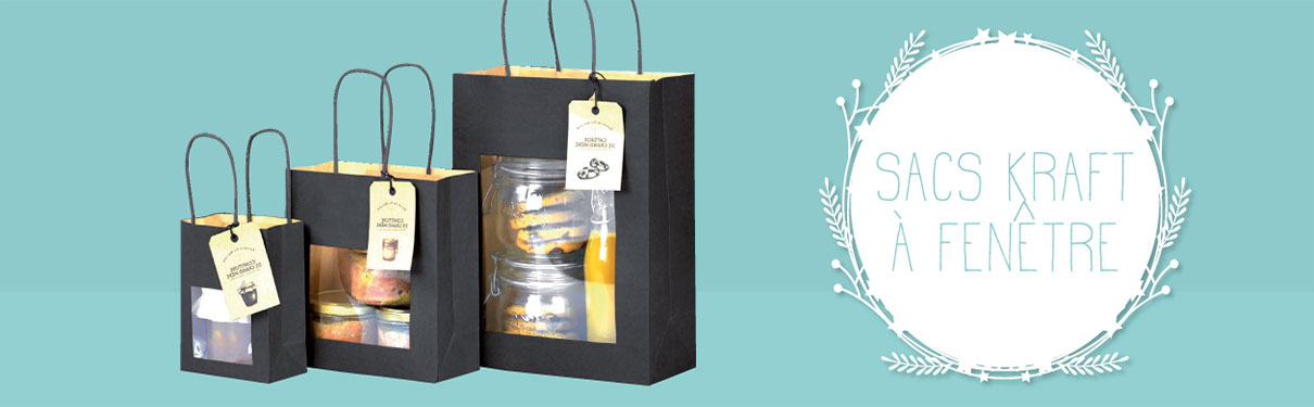 Sacs kraft à fenêtre