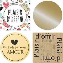 Étiquettes cadeaux adhésives