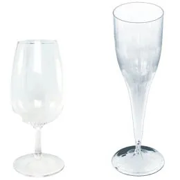 Gobelets plastique, Flûtes plastique, Verres à pied plastique