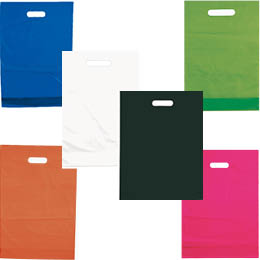 Sacs plastique unis, poignées découpées