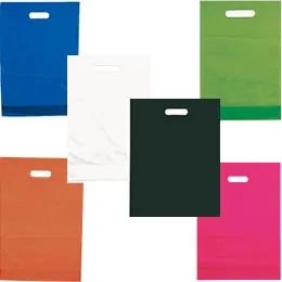 Sacs plastique unis, poignées découpées