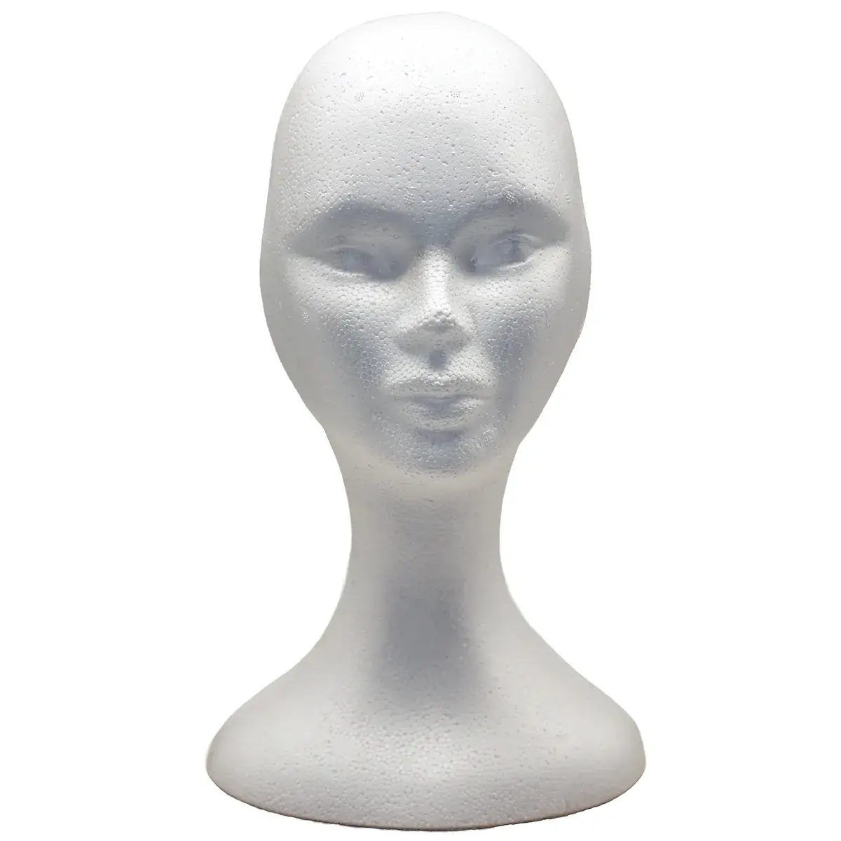 Tête mannequin femme polystyrène H 34 cm - Tête pour perruque, chapeau - Blanc - Têtes mannequin, têtes à perruque-3