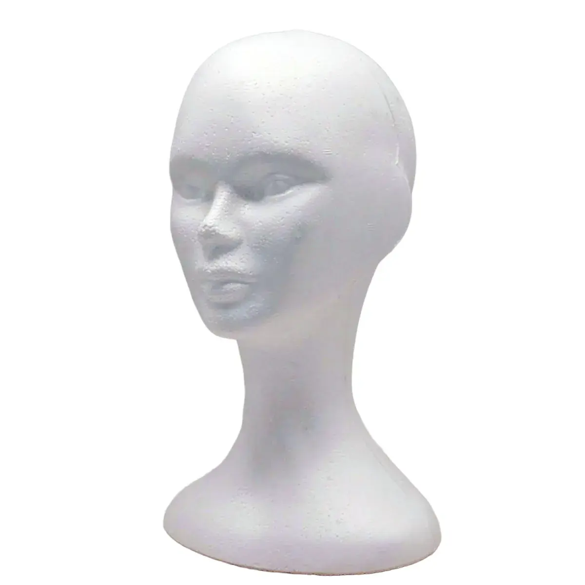Tête mannequin femme polystyrène H 34 cm - Tête pour perruque, chapeau - Blanc - Têtes mannequin, têtes à perruque-4
