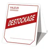 Étiquette chevalet DESTOCKAGE 54 x 120 mm - Etiquette promo - Lot de 500