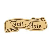 Étiquettes cadeaux adhésives Fait main Or 35 x 13 mm - Boîte de 1000 - Étiquettes cadeaux adhésives