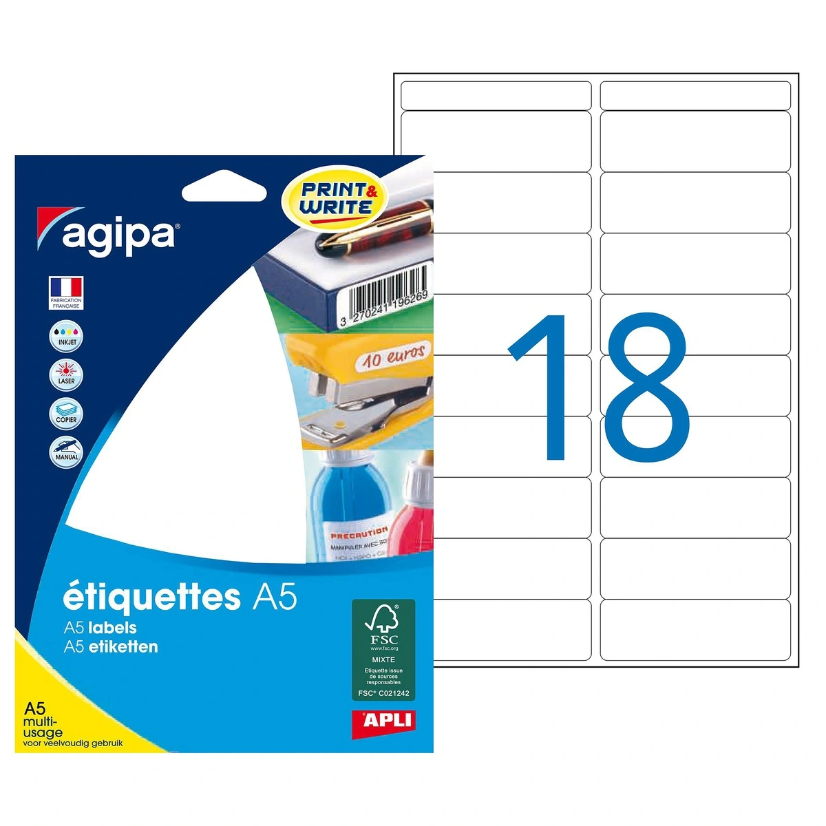 Étiquettes adhésives multi-usages permanentes - Étiquettes adhésives neutres-2