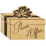 Étiquettes cadeaux adhésives Plaisir d'offrir or 45 x 35 mm - Paquet de 500 - Étiquettes cadeaux adhésives