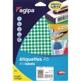 Pastille adhésive permanente Verte ø 8 mm Agipa - Pastille de signalisation - Étui de 2940 - Étiquettes adhésives Soldes