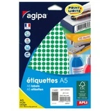 Pastille adhésive permanente Verte ø 8 mm Agipa - Pastille de signalisation - Étui de 2940 - Gommettes de couleur