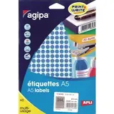 Pastille adhésive permanente Bleue ø 8 mm Agipa - Pastille de signalisation - Étui de 2940 - Étiquettes adhésives Soldes